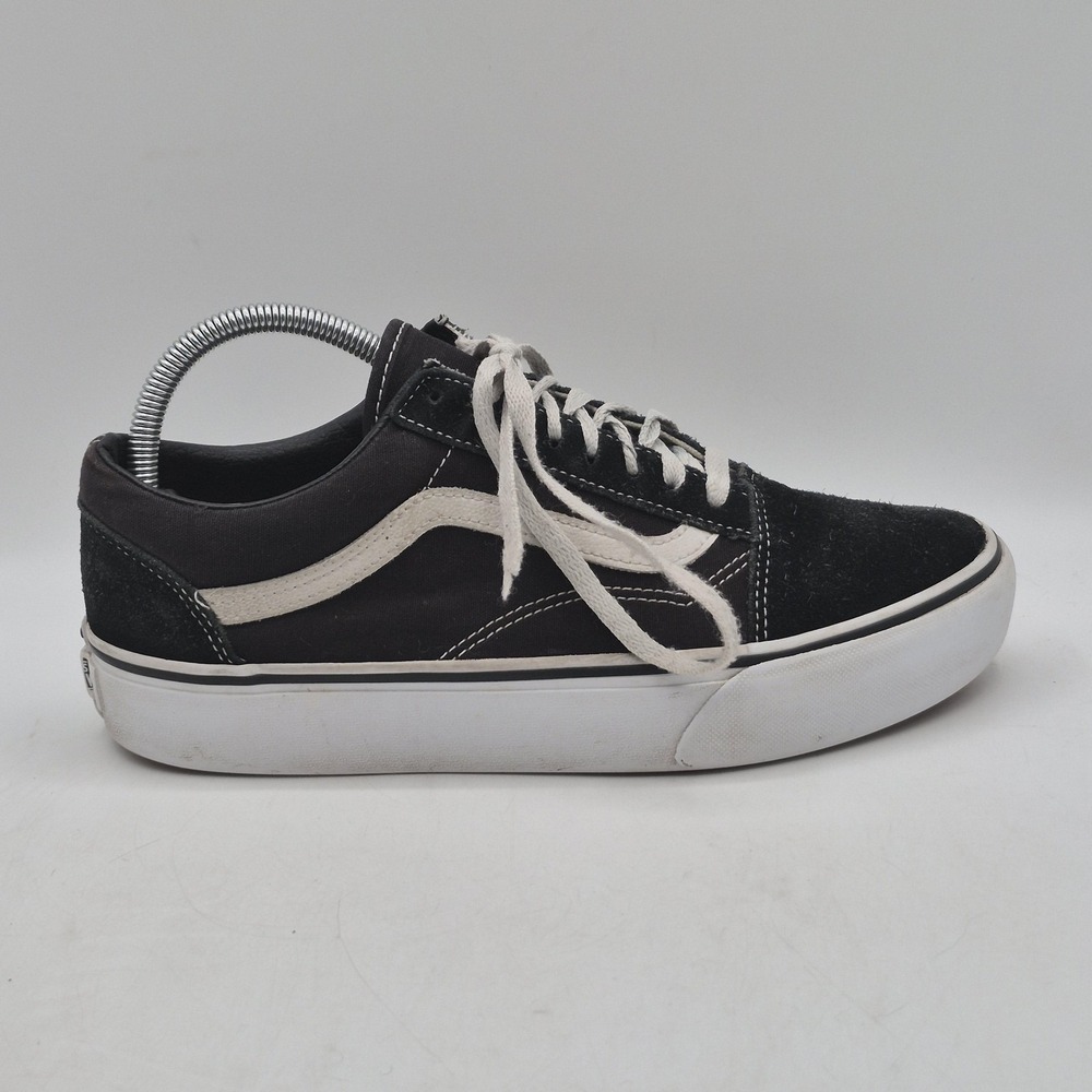 Vans Old Skool Shoes Mens Size 8 Black Suede Canvas Low Top Skate Sneakers - Picture 4 of 11